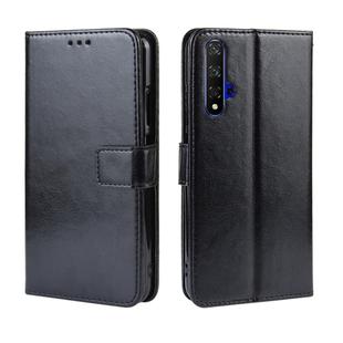 Retro Crazy Horse Texture Horizontal Flip Leather Case for HUAWEI Honor 20 , with Holder & Card Slots & Photo Frame(Black)