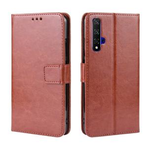 Retro Crazy Horse Texture Horizontal Flip Leather Case for HUAWEI Honor 20 , with Holder & Card Slots & Photo Frame(Brown)