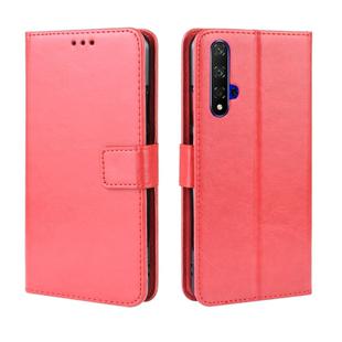 Retro Crazy Horse Texture Horizontal Flip Leather Case for HUAWEI Honor 20 , with Holder & Card Slots & Photo Frame(Red)