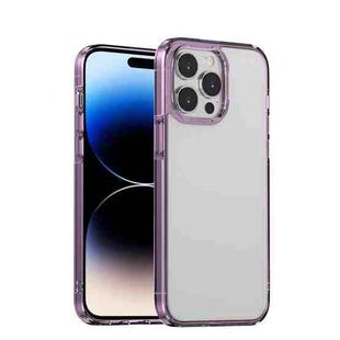 For iPhone 14 Pro PC + TPU Full Coverage Shockproof Phone Case(Transparent Purple)