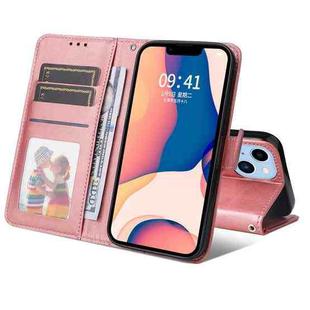 For iPhone 14 JSM Calf Texture Leather Phone Case (Pink)