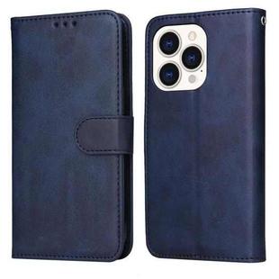 For iPhone 14 Pro JSM Calf Texture Leather Phone Case(Blue)