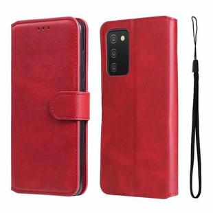 For Samsung Galaxy A03s 165.8mm US Version JUNSUNMAY Calf Texture Leather Phone Case(Red)