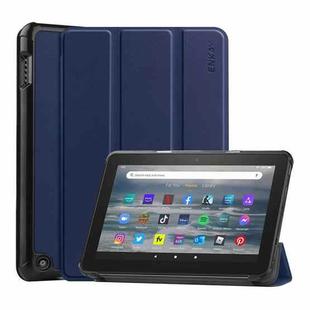 For Amazon Fire 7 12th 2022 ENKAY Smart Leather Tablet Case(Dark Blue)