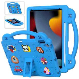 For iPad 10.2 2021 / 2020 / 2019 Handle Kickstand Children EVA Shockproof Tablet Case(Sky Blue)