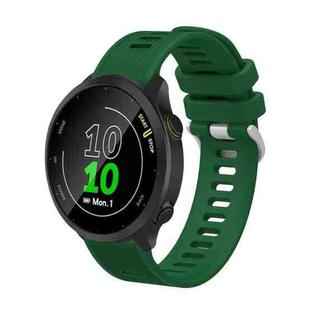 For Garmin Forerunner 245 Music 20mm Silicone Twill Watch Band(Green)