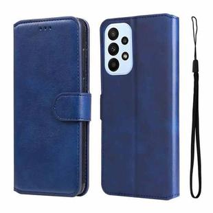 For Samsung Galaxy A23 4G / M23 / F23 JUNSUNMAY Calf Texture Leather Phone Case(Blue)