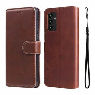 For Samsung Galaxy A13 4G JUNSUNMAY Calf Texture Leather Phone Case(Brown)