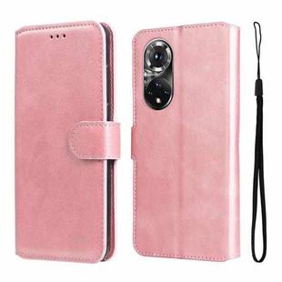 For Honor 50 Pro / Huawei Nova 9 Pro JUNSUNMAY  Calf Texture Leather Phone Case(Pink)