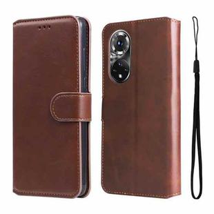 For Honor 50 Pro / Huawei Nova 9 Pro JUNSUNMAY  Calf Texture Leather Phone Case(Brown)