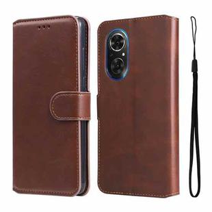 For Honor 50 SE / Huawei Nova 9 SE JUNSUNMAY Calf Texture Leather Phone Case(Brown)