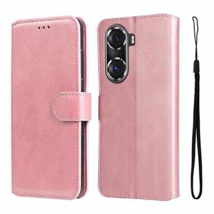 For Honor 60 Pro JUNSUNMAY Calf Texture Leather Phone Case(Pink)