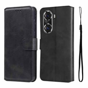 For Honor 60 Pro JUNSUNMAY Calf Texture Leather Phone Case(Black)