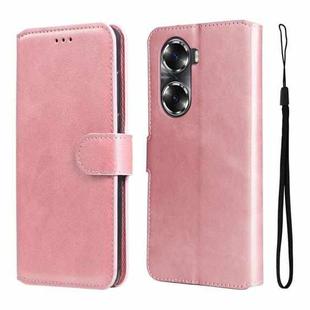 For Honor 60 JUNSUNMAY Calf Texture Leather Phone Case(Pink)