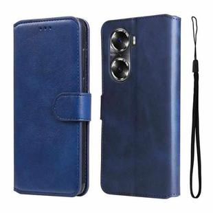 For Honor 60 JUNSUNMAY Calf Texture Leather Phone Case(Blue)