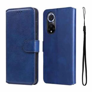 For Honor 50 5G / Huawei Nova 9 JUNSUNMAY Calf Texture Leather Phone Case(Blue)