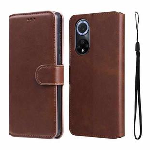 For Honor 50 5G / Huawei Nova 9 JUNSUNMAY Calf Texture Leather Phone Case(Brown)