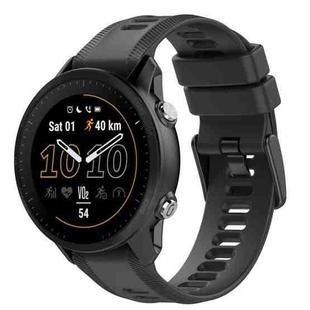 For Garmin Forerunner 955 22mm Solid Color Silicone Watch Band(Black)