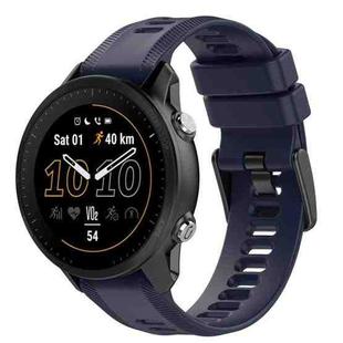 For Garmin Forerunner 955 22mm Solid Color Silicone Watch Band(Dark Blue)