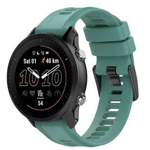 For Garmin Forerunner 955 22mm Solid Color Silicone Watch Band(Pine Green)
