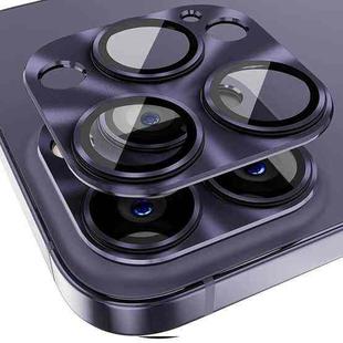 ENKAY Aluminium Alloy Tempered Glass Lens Cover Film For iPhone 14 Pro / 14 Pro Max(Purple)