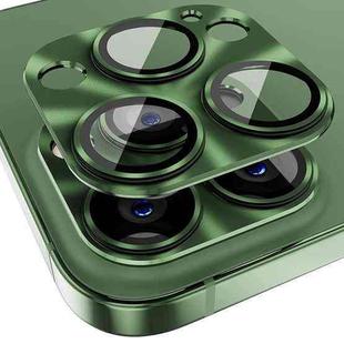 ENKAY Aluminium Alloy Tempered Glass Lens Cover Film For iPhone 14 Pro / 14 Pro Max (Dark Green)