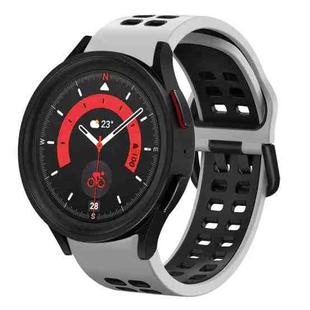 For Samsung Galaxy Watch 5  44mm 20mm Breathable Two-Color Silicone Watch Band(White+Black)