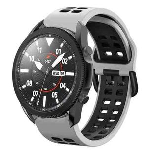 For Samsung Galaxy Watch 5 Pro  45mm 20mm Breathable Two-Color Silicone Watch Band(White+Black)