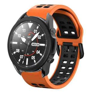 For Samsung Galaxy Watch 5 Pro  45mm 20mm Breathable Two-Color Silicone Watch Band(Orange+Black)