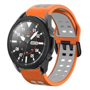 For Samsung Galaxy Watch 5 Pro  45mm 20mm Breathable Two-Color Silicone Watch Band(Orange+Grey)