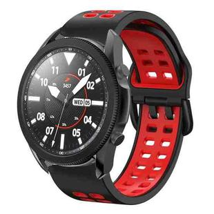 For Samsung Galaxy Watch 5 Pro  45mm 20mm Breathable Two-Color Silicone Watch Band(Black+Red)