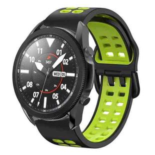 For Samsung Galaxy Watch 5 Pro  45mm 20mm Breathable Two-Color Silicone Watch Band(Black+Green)