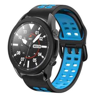 For Samsung Galaxy Watch 5 Pro  45mm 20mm Breathable Two-Color Silicone Watch Band(Black+Blue)