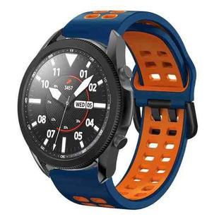 For Samsung Galaxy Watch 5 Pro  45mm 20mm Breathable Two-Color Silicone Watch Band(Midnight Blue+Orange)
