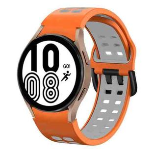 For Samsung Galaxy Watch 4 40mm 20mm Breathable Two-Color Silicone Watch Band(Orange+Grey)