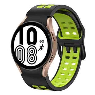 For Samsung Galaxy Watch 4 40mm 20mm Breathable Two-Color Silicone Watch Band(Black+Green)