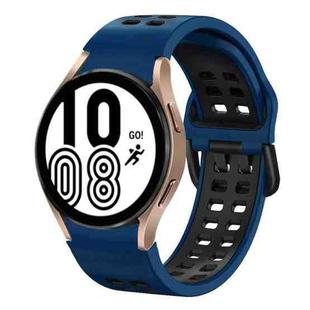 For Samsung Galaxy Watch 4 40mm 20mm Breathable Two-Color Silicone Watch Band(Midnight Blue+Black)