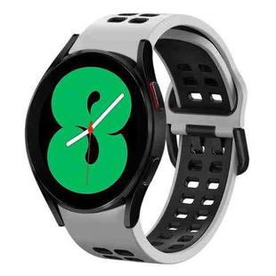 For Samsung Galaxy Watch 4 44mm 20mm Breathable Two-Color Silicone Watch Band(White+Black)