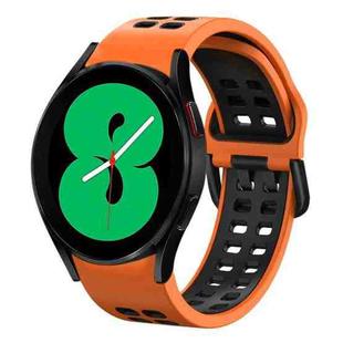 For Samsung Galaxy Watch 4 44mm 20mm Breathable Two-Color Silicone Watch Band(Orange+Black)