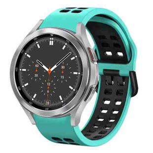 For Samsung Galaxy Watch 4 Classic 46mm 20mm Breathable Two-Color Silicone Watch Band(Water Duck+Black)