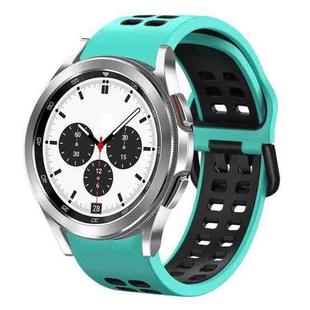 For Samsung Galaxy Watch 4 Classic 42mm 20mm Breathable Two-Color Silicone Watch Band(Water Duck+Black)