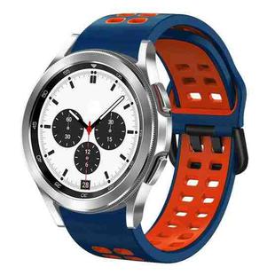 For Samsung Galaxy Watch 4 Classic 42mm 20mm Breathable Two-Color Silicone Watch Band(Midnight Blue+Red)