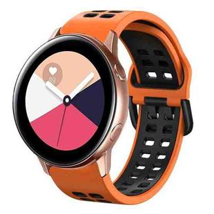 For Galaxy Watch Active 2 20mm Breathable Two-Color Silicone Watch Band(Orange+Black)