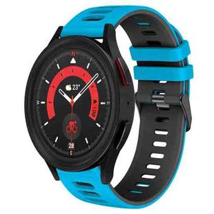 For Samsung Galaxy Watch 5  40mm 20mm Two-Color Silicone Watch Band(Skyblue+Black)