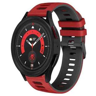 For Samsung Galaxy Watch 5  40mm 20mm Two-Color Silicone Watch Band(Red+Black)