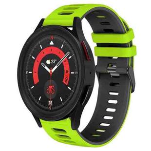 For Samsung Galaxy Watch 5  44mm 20mm Two-Color Silicone Watch Band(Green+Black)