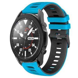 For Samsung Galaxy Watch 5 Pro  45mm 20mm Two-Color Silicone Watch Band(Skyblue+Black)