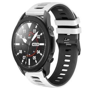 For Samsung Galaxy Watch 5 Pro  45mm 20mm Two-Color Silicone Watch Band(White+Black)