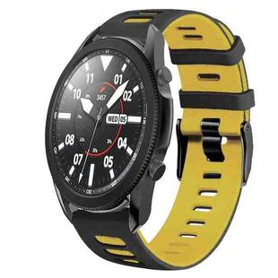 For Samsung Galaxy Watch 5 Pro  45mm 20mm Two-Color Silicone Watch Band(Black+Yellow)