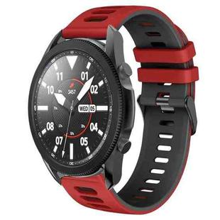 For Samsung Galaxy Watch 5 Pro  45mm 20mm Two-Color Silicone Watch Band(Red+Black)